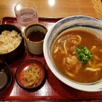 Kineya - カレーうどんとかやくご飯のセット