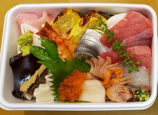 h Edomae Sushi Masa - 吹寄せちらし寿司上の[花籠]です。お持ち帰り仕様の写真です。