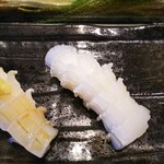 築地寿司清 - 白いか 塩とゆず醤油で。