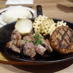 STEAK & CAFE by DexeeDiner - ミックスカットステーキ1600円+ライス200円