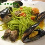 リストランテ エ ピッツェリア ペイザン - 糸島産ムール貝と浅利の自家製カーボロネーロのスパゲッティ