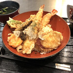 なにわ天ぷら 維心 - トリュフ天丼海老2尾(1000円税込)