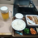 Tonosamakarubi - ビール&熟成カルビ定食二種盛り(ﾀﾚと塩)
