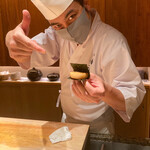 鮨 由う - 平貝の磯辺焼き