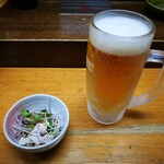 鳥ふじ - ビールとお通し