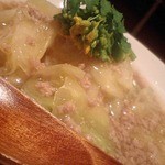 三文銭 - 春キャベツとじゃがいものそぼろあんかけ