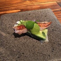 CONCA - 金目鯛のポワレ スナップエンドウのソース！
                    火入れ抜群の金目鯛に軽やかなソースがバッチリ(^^)