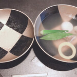 日本料理 鳥羽別邸 華暦 - 椀　　物: 風干し鮎の葛仕立て