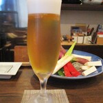 旬彩 天ぷら 心来(しんら） - サッポロ 生ビール 700円（税込）。