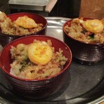 旬彩 天ぷら 心来(しんら） - 〆の かき揚げ＆玉子丼 730円（税込）。