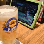 遠藤水産 - 野球観ながらビールだぜ