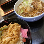 Komoro Soba - かき揚げ丼セット+鳥から天2個の¥550+キャンペーン