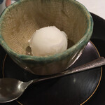 蕎麦　もり木 - 瀬戸内レモンシャーベット。