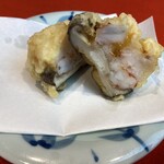 Tempura Kassen Sake Dokoro Heso - 椎茸の天然海老詰め