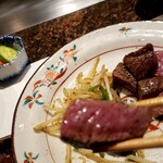 ステーキ屋 扇 - お肉アップにしたら痛恨のミス！ボケてる……