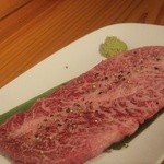 2012,6 大分県産　黒毛和牛ミスジ　山葵醤油との相性最高！