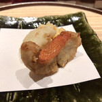 草庵　田なか - 【揚物】金目、玉蜀黍、新蓮根様