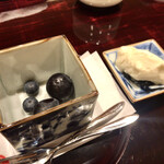 草庵　田なか - 【甘味】桃と酒粕のアイス、巨峰＆ブルーベリー様