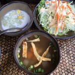 THAI ORCHID RESTAURANT - セットのサラダとスープとデザート