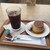 Cafe MUJI - 焼プリンとコーヒーのセット