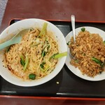 中華料理 福 - 汁なしマーラー担々麺と半チャーハンのセットで\850(20-07)