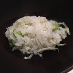 蕎麦　もり木 - じゃこと枝豆のご飯。