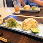 割烹 勘べえ - 毛ガニと九条ネギのサラダ