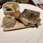 三井ガーデンホテル福岡中洲 - 烏賊焼売、本日の焼き魚太刀魚
