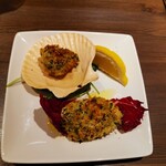 創作イタリアン Gemelli - 北海道産ホタテと真鯛の香草パン粉焼き♪