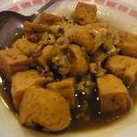 古都台南担々麺 - 「揚げ臭豆腐の辛口炒め」（￥1200）：揚げて有るので蒸しているものより食べ易く、辛みも程よい♪