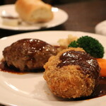 グリル満天星 麻布十番 本店 - ハンバーグとメンチカツのワンプレート