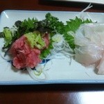 鳥増 - マグロスキミ・平目刺身2種盛（１０２０円）