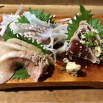 お造り(鯛、かつお、さえずり)