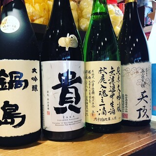 Rich selection of sake and shochu