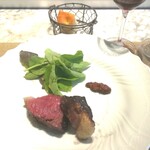 La Brianza - 鹿児島県産の黒毛和牛ランプの炭火焼き。これこれ！この火入れ味わい深さ塩梅が楽しみなのよ～赤身のおいしさが大好きな一品。