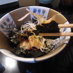 室町 砂場 - 「鳥わさ」アップ、海苔も上質