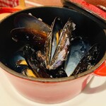 Mussels steamed in wine