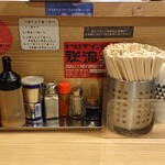 煮干そば 流。 - カウンターの調度