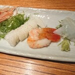 馳走ほんま - アオリイカとボタン海老