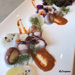 カーサ・デル・チーボ - 蛸のﾃﾘｰﾅと蛸足の冷しゃぶﾄﾞﾗｲﾄﾏﾄｿｰｽ