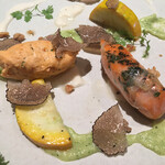 フィオッキ - 植松産の息吹サーモン/増田農園ズッキーニ