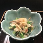 欅苑 - 分葱と茗荷とホタテのぬた