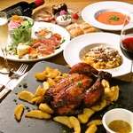 [Lunch course A] Main course with rotisserie chicken or roast pork