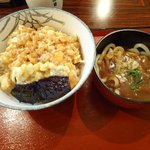 はま天。 - かき揚げ天丼とミニカレーうどんセット￥800