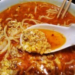 麺処 ぱちぱち - 溶き卵と挽肉