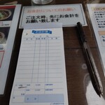 おお野 - 注文書いてカウンター行って先払い
