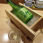 旬魚 たつみ - 諏訪泉 純米生 冷酒 二合 800円　(2020.6)