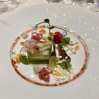 ソンブルイユ TOKYO - オマール海老と茄子とズッキーニのテリーヌ
                    タプナード ピクルス