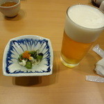 うに むらかみ - 生ビールとお通し
