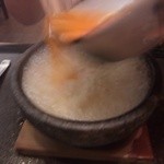 をうみ - 石焼雑炊セット（卵を入れちゃいます）